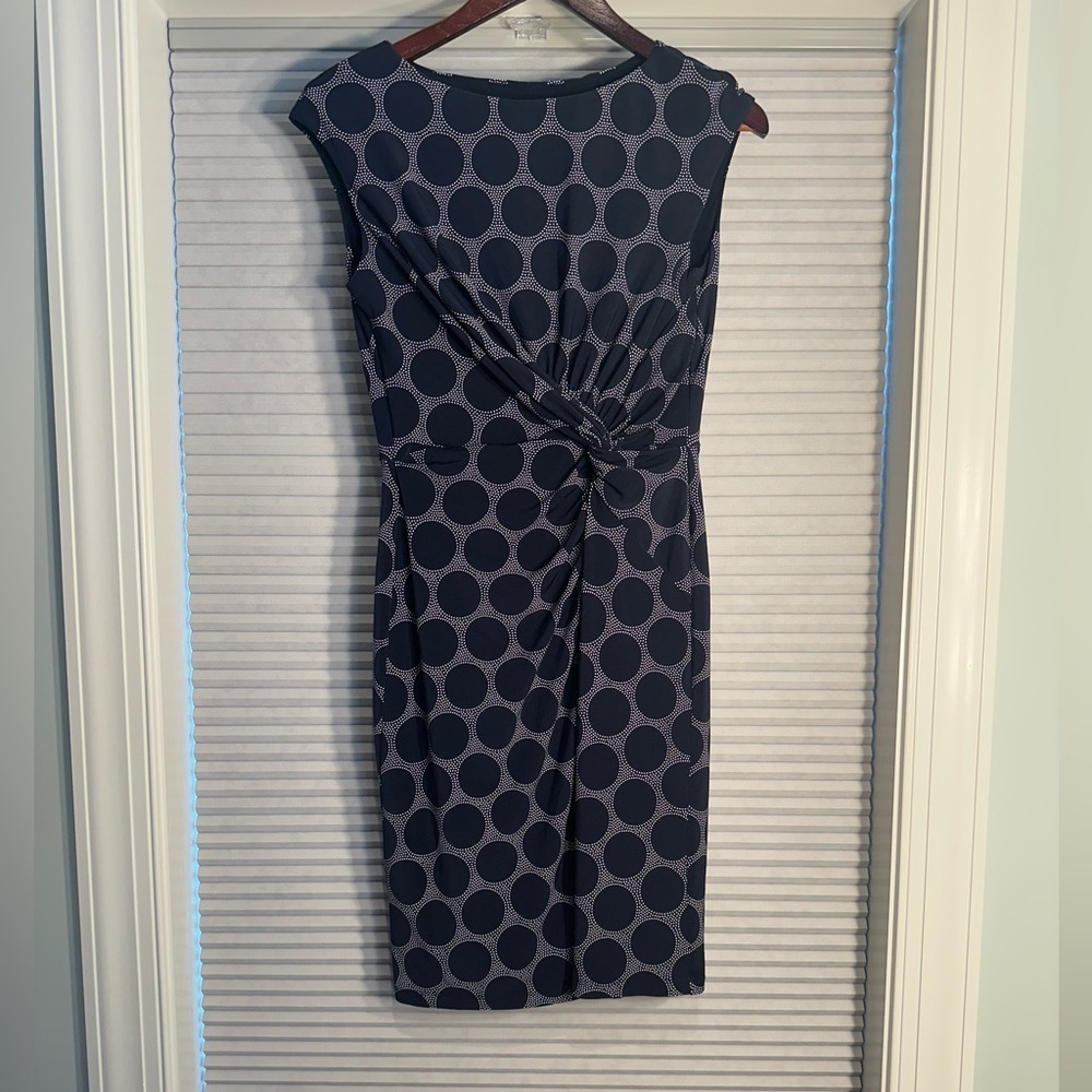 Lauren Ralph Lauren navy and white dot patterned dress J-19